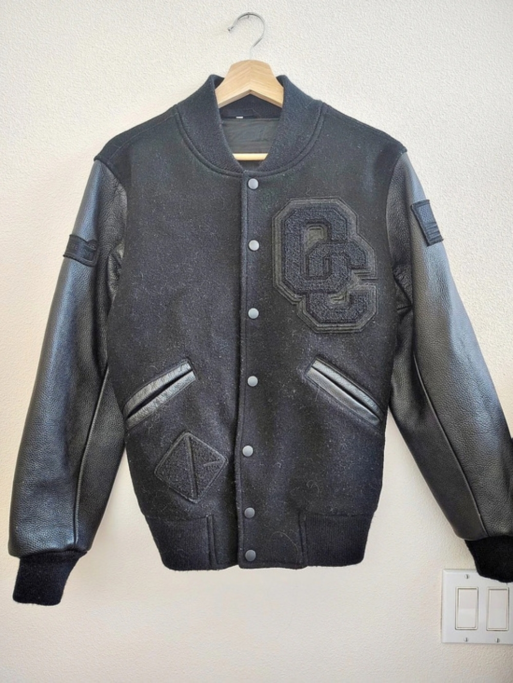 Opening Ceremony Wool & Leather Varsity Jacket Black XS